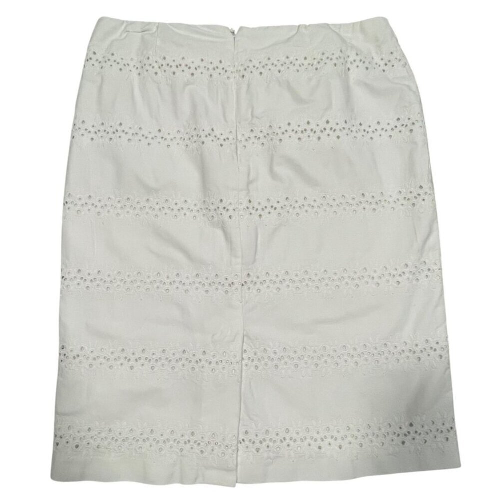 Talbots Women’s Eyelet Lined Pencil Skirt White Size 8 - Picture 3 of 6